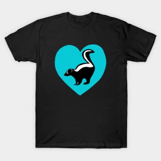 Skunk Blue Heart for Skunk Lovers T-Shirt